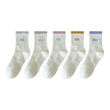 COTTON CHEESE Mid Calf Socks Women's 5 Pack