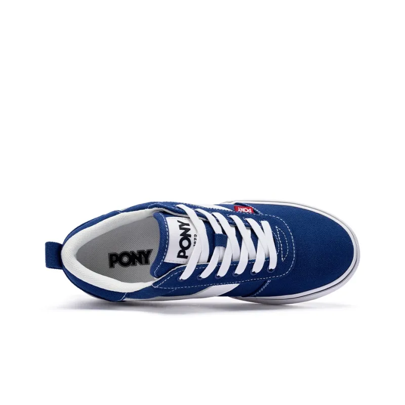 PONY SKATE Slip Resistant Cushioning Low Top Skateboard Shoes Unisex Blue White-2