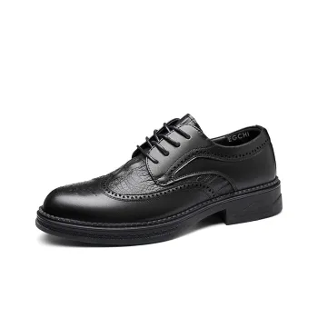 EGCHI Dress Shoes Men Mid Top Black