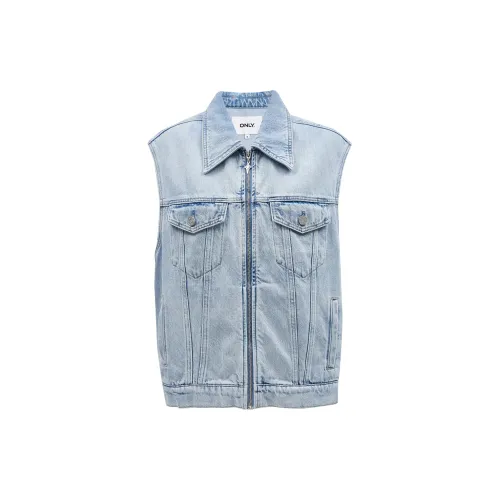 ONLY Vests Women's J32 210 Washed Denim Blue