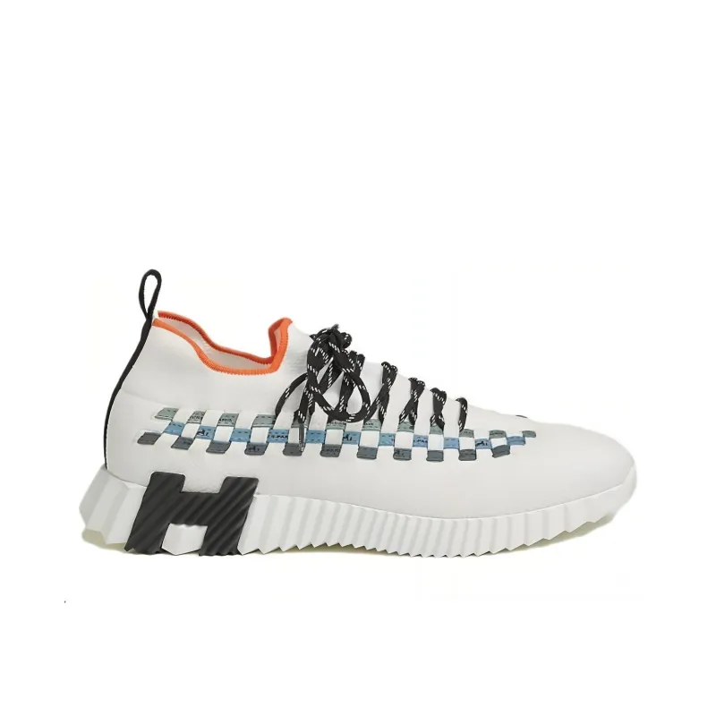 HERMES Fle Low-Top Casual Shoes Men's White-1