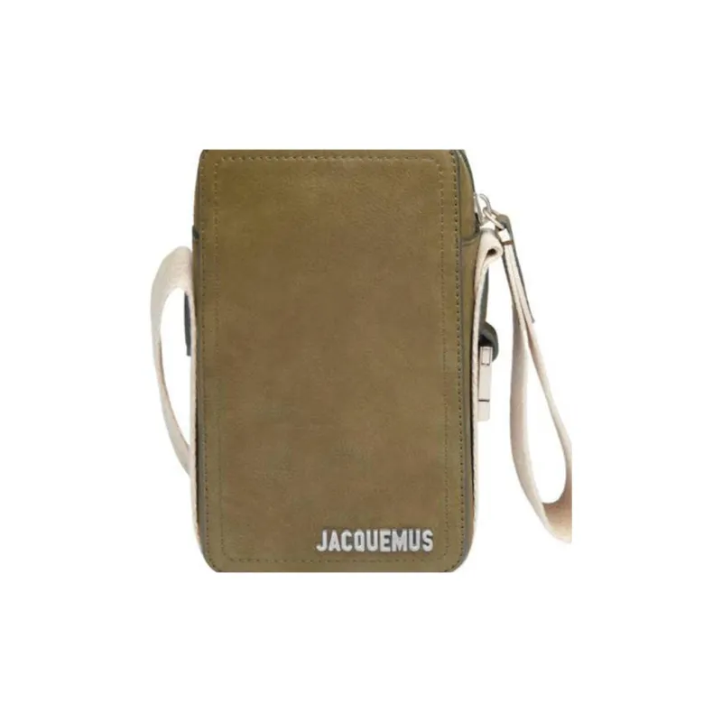 Jacquemus Grained Leather Crossbody Bag Dark Khaki-5