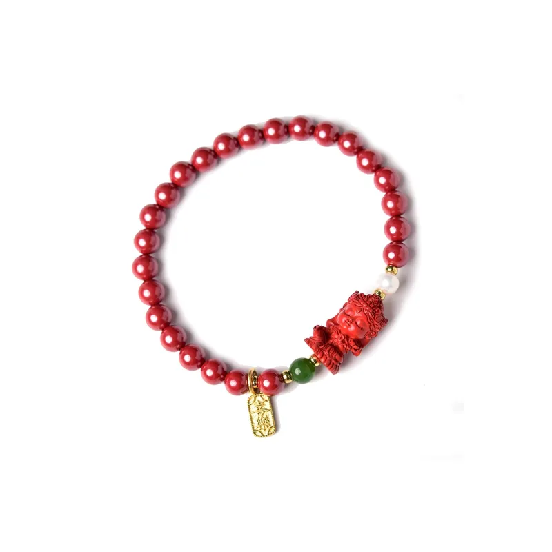 Tokai Family Reconstructed Cinnabar Jade Bracelets Unisex-3
