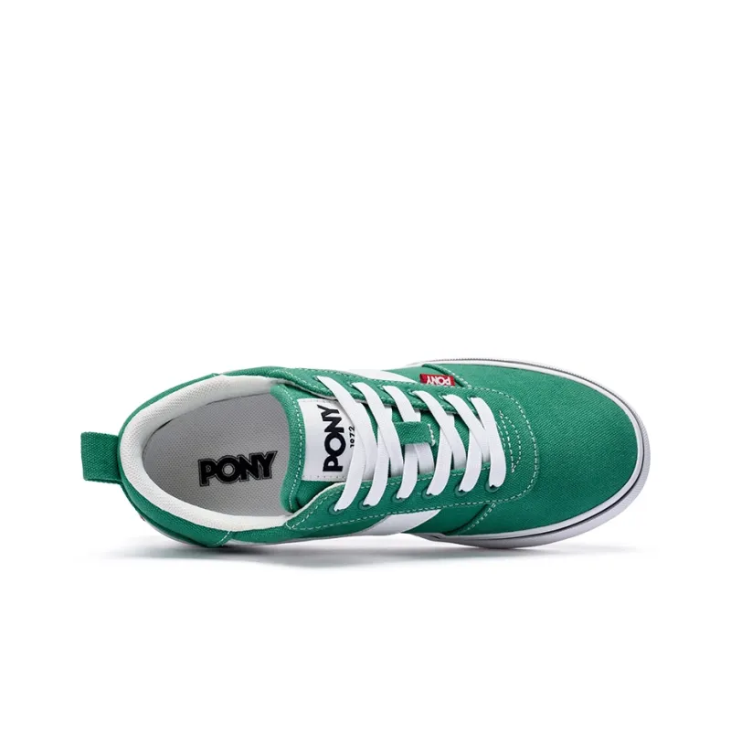 PONY SKATE Slip Resistant Cushioning Low Top Skateboard Shoes Unisex Green White-2