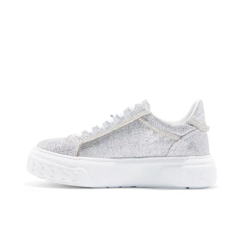 Casadei Skateboard Shoes Women's Low-Top Silver