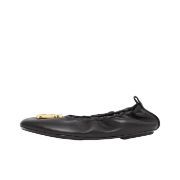 Burberry TB Logo Plaque Ballerina Flat Black Women's
