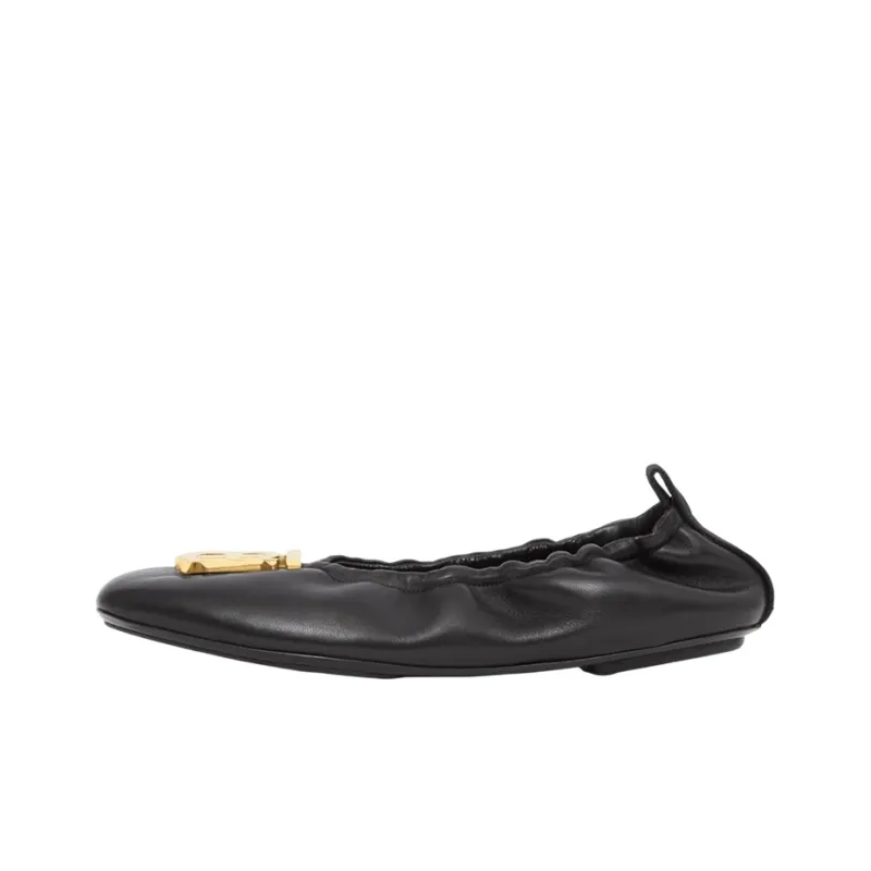 Burberry TB Logo Plaque Ballerina Flat Black Women's-0