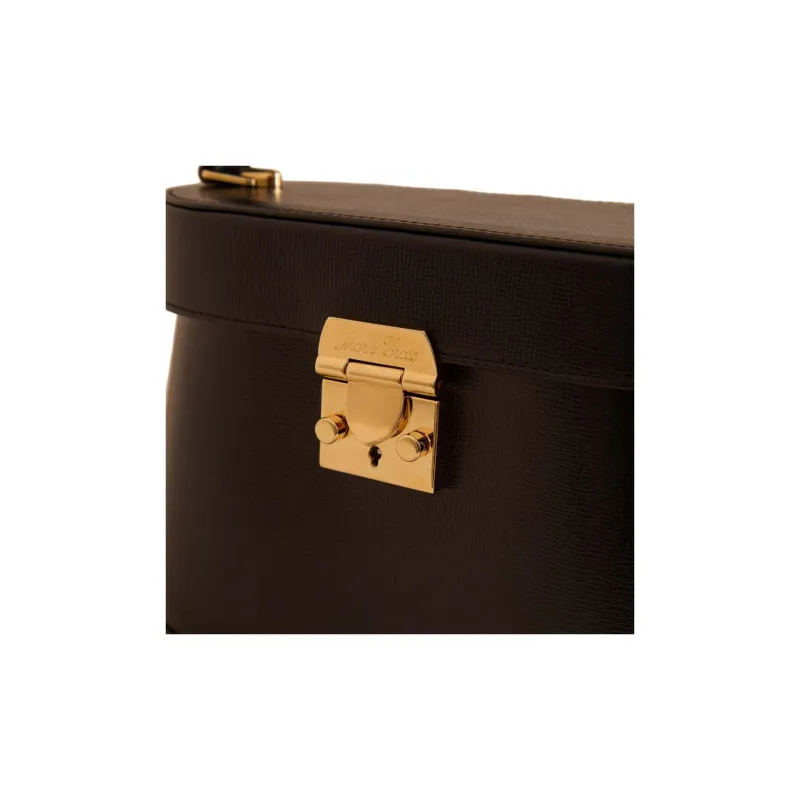 MARK CROSS Cross-Grain Calfskin Shoulder Bag Crossbody Bag Handbag Women's Black-3