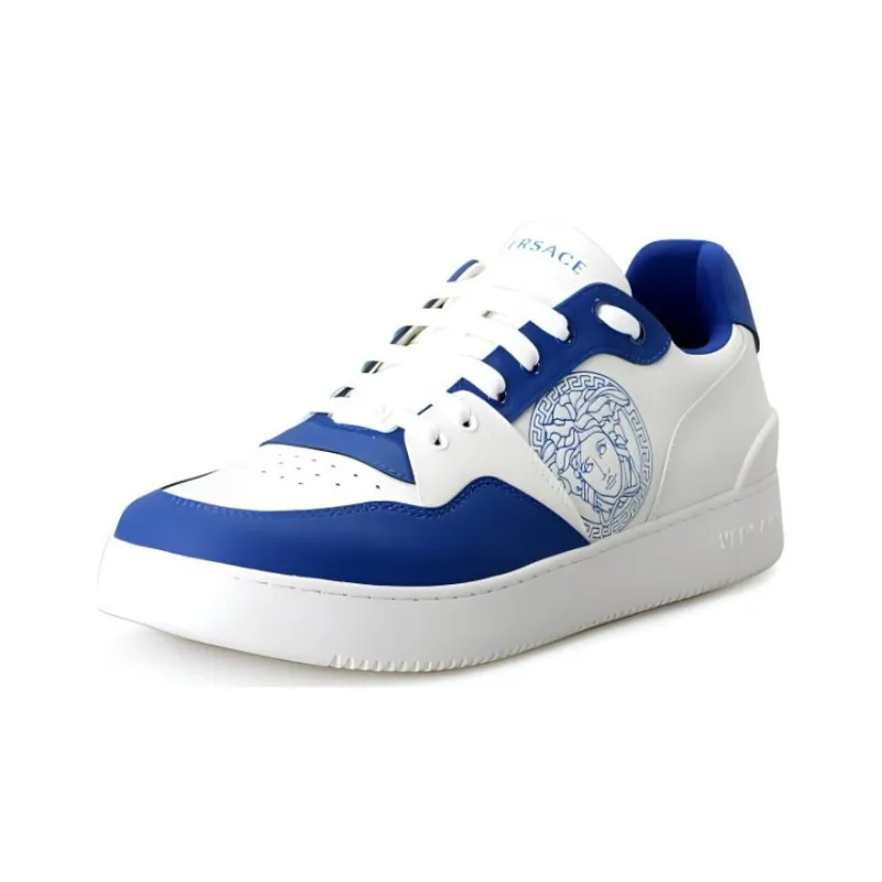 FANSIZHE Low Top Skateboard Shoes Men's White Blue-2