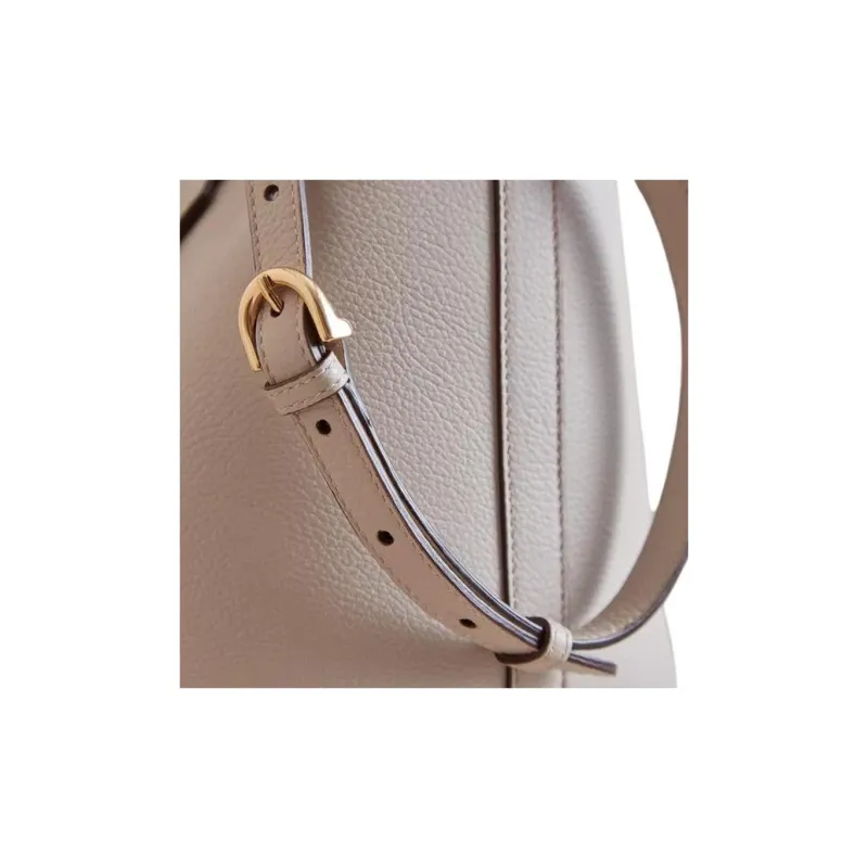 MARK CROSS Grained Calfskin Bucket Bag Handbag Shoulder Bag Crossbody Bag Small Size Women's Taupe-4