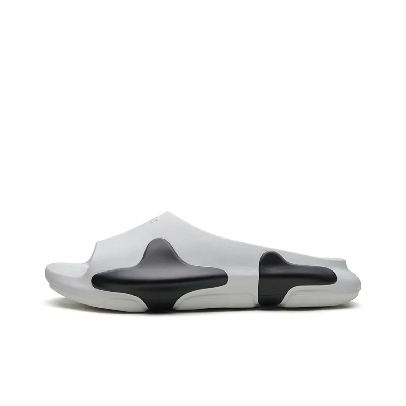 EQLZ EQUALIZER Oasis Quiet Abrasion Resistant Slide Slippers Unisex White Black-0