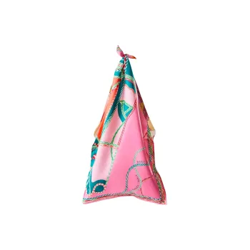 HERMES FUROSHIKI Silk Handbag Large Size Women's Pink Multicolor