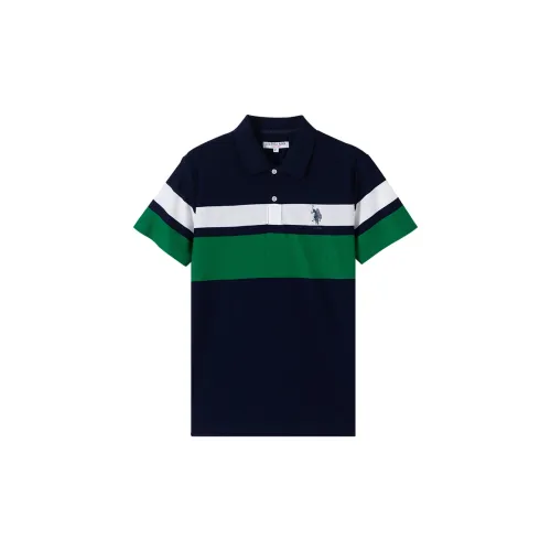 U.S. POLO ASSN. Polo Shirts Men Navy Blue Stripes