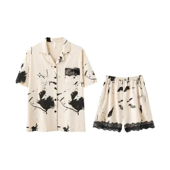 Tianmicat Silent Wind Series Pajama Set Women's Custard