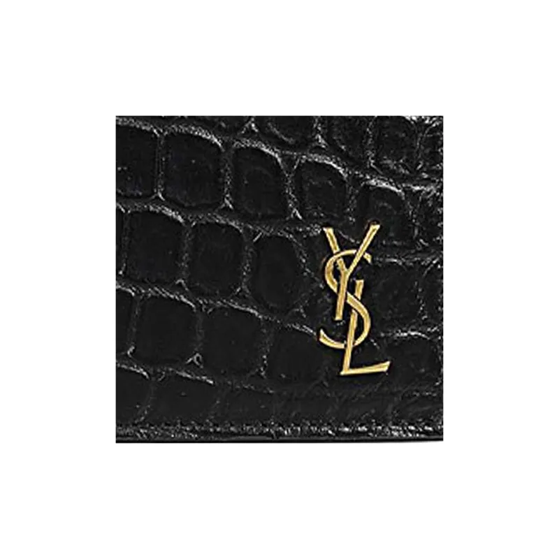 Portefeuille Saint Laurent Belle de Jour en cuir verni bleu