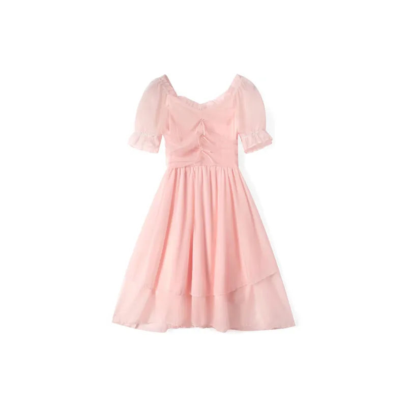 KUNZHUDAXIANG Short Sleeved Dress Women's-5