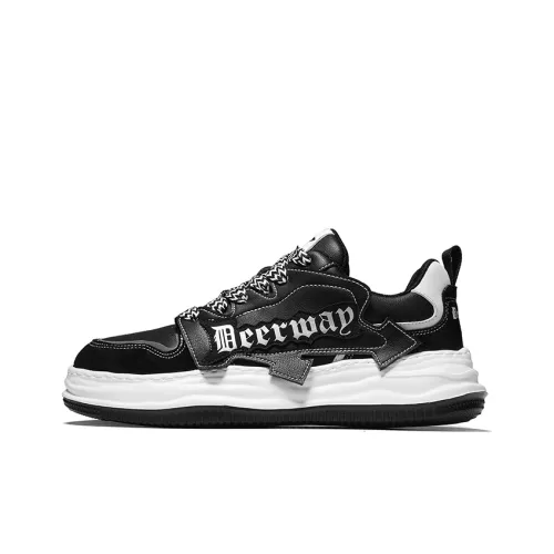 DEERWAY Cushioned Wear Resistant Lightweight Height Increasing Balance Low Top Skateboard Shoes Men's