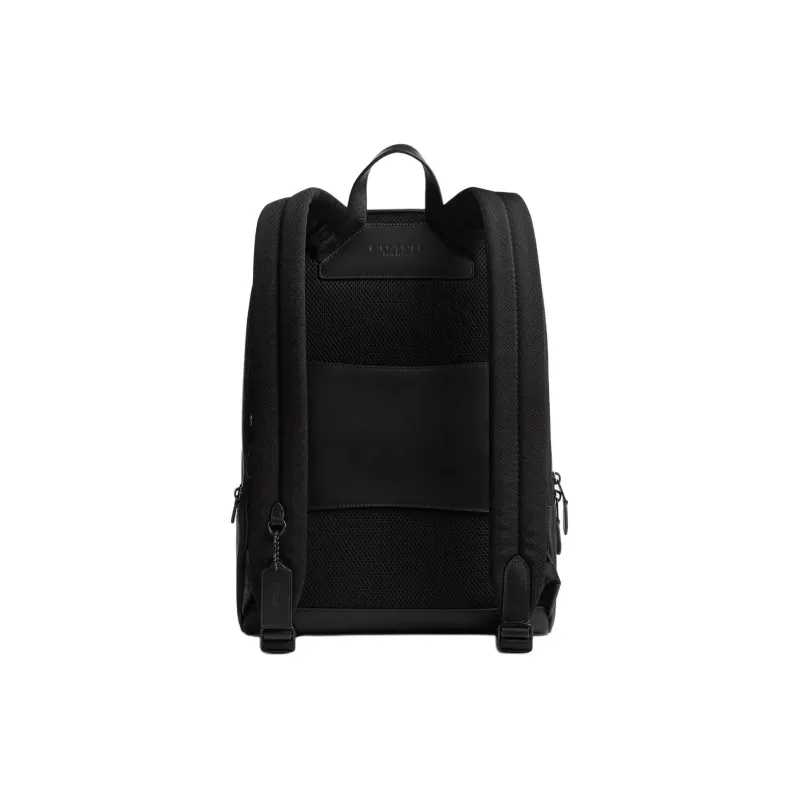 COACH Gotham Eggstone Grain Leather Backpack Large Size Women's Black-2