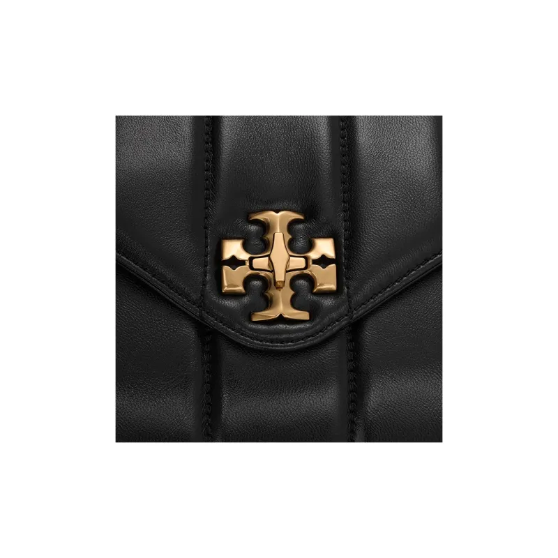 TORY BURCH Kira Leather Shoulder Bag, Crossbody Bag, Handbag Trumpets Women's Black-4