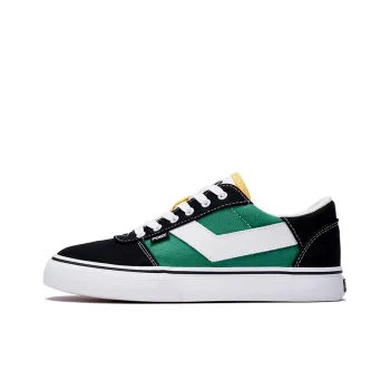 PONY SKATE Slip Resistant Cushioning Low Top Skateboard Shoes Unisex Black Green