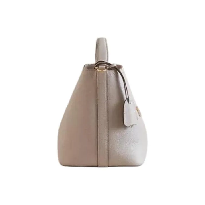 MARK CROSS Grained Calfskin Bucket Bag Handbag Shoulder Bag Crossbody Bag Small Size Women's Taupe-2