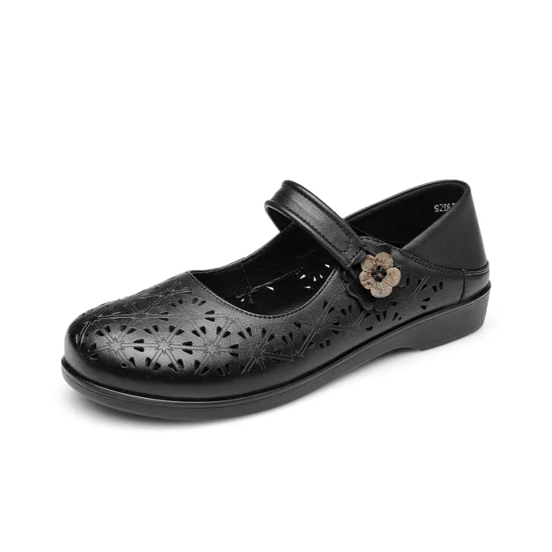 Strongman 3515 Summer Women's Mom Shoes Grandma Shoes Flat Unlined Shoes Soft Sole Comfortable-1