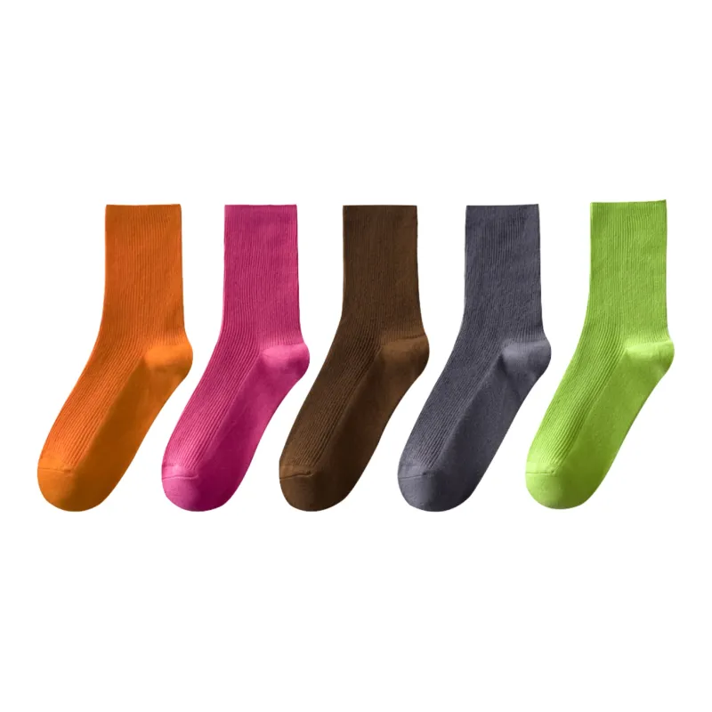 XXLLG Mid Calf Socks Women's 5 Pack-11