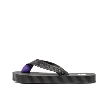 OFF WHITE Rubber Sole Slip Resistant Flip Flops Men's Black