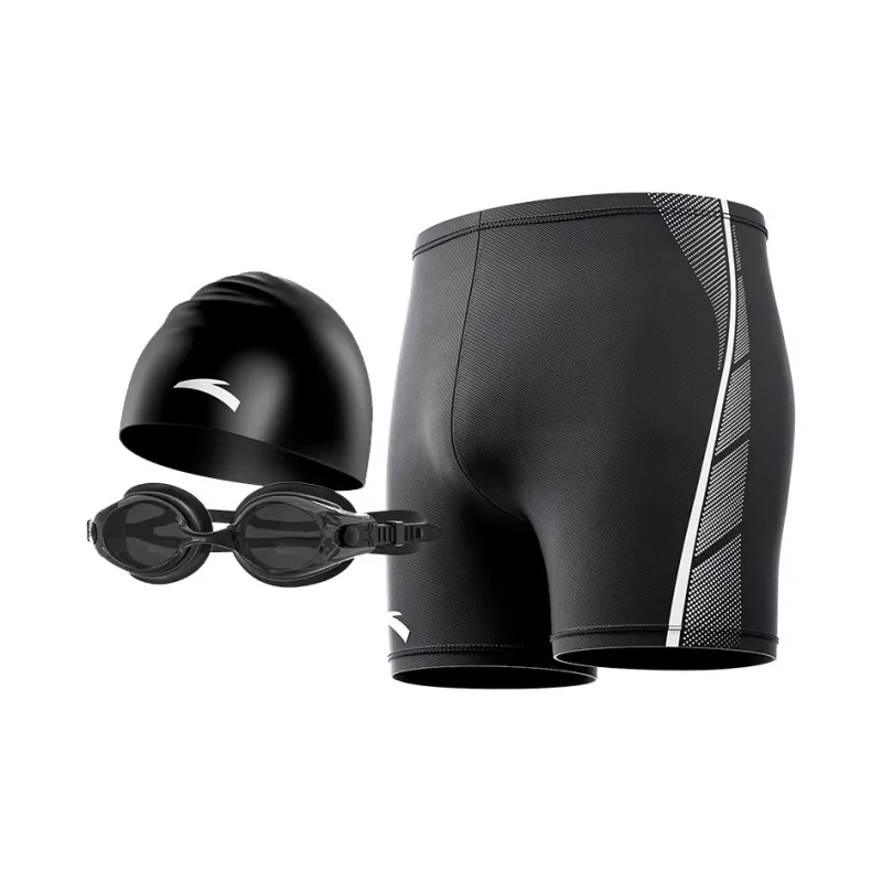 Anta Swimming Sets Polyamide Elastane Swim Pool Hot Spring Men's Black-10
