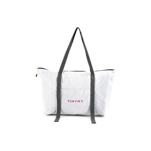 TINYAT Nylon One Shoulder Handbags Medium Size Women's Gray White