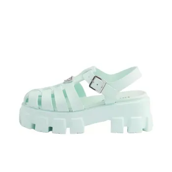 PRADA Rubber Roman Sandals 5.5cm Women's Light Blue