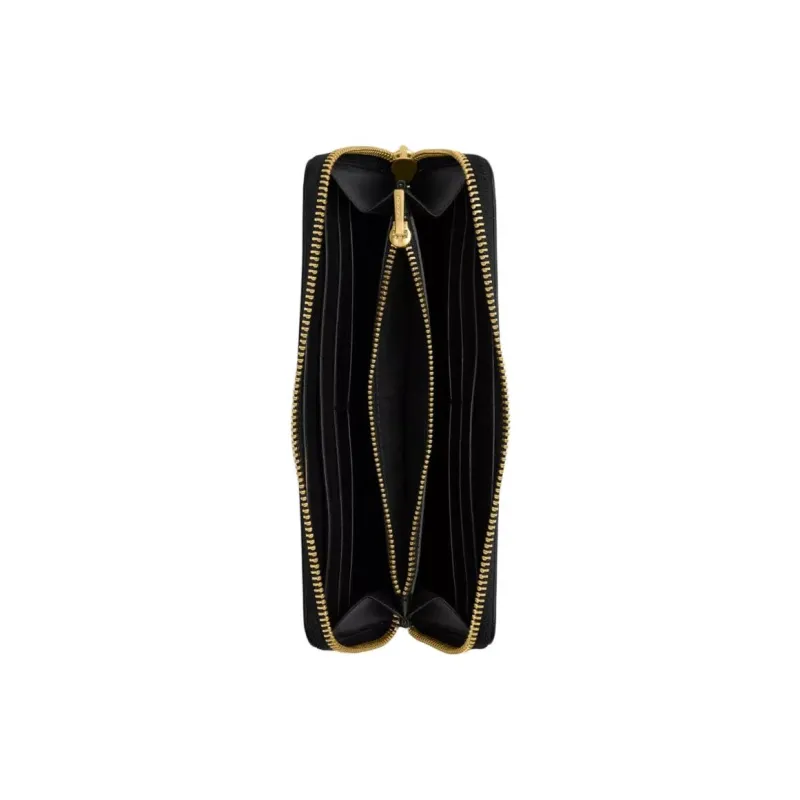 COACH Calfskin Wallet Small Size Women's Brass & Black-2