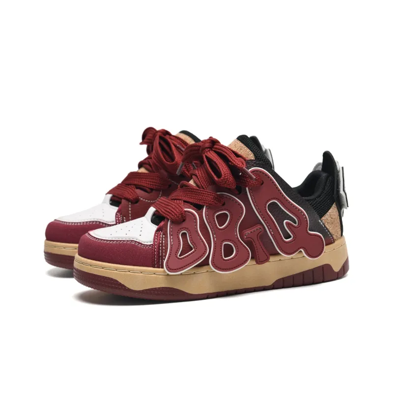ABCIO Waterproof Cushioning Low Top Skateboard Shoes Unisex Red-2