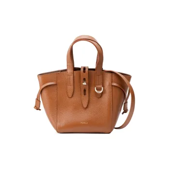 Furla Net Collection Calfskin Tote Bag Shopping Bag Basket Bag Shoulder Bag Crossbody Bag Handbag Mini Women's Brown