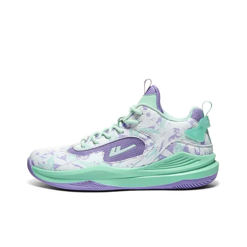 WARRIOR Basketball Shoes Men High-Top White/Purple/Green