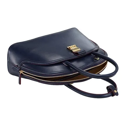 MCM Leather Dome Bag, Shoulder Bag, Crossbody Bag, Handbag Large Size Women's Dark Blue-4