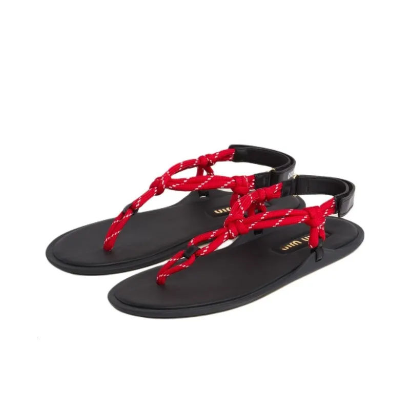 MIU MIU Cord-strap Leather Sandals-4