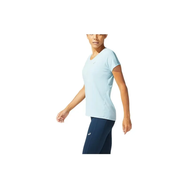 Asics V-Neck Short Sleeve Top T-Shirt Women's Light Blue-2