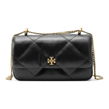 TORY BURCH Mini Kira Diamond Quilt Flap Bag Black