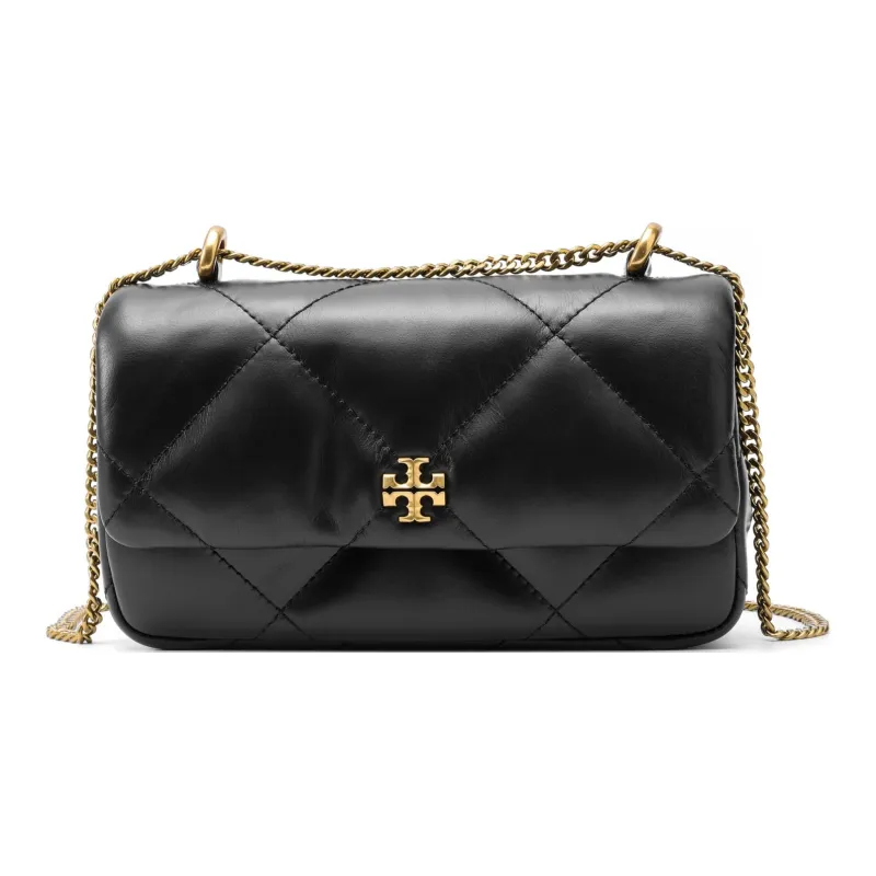 TORY BURCH Mini Kira Diamond Quilt Flap Bag Black-0