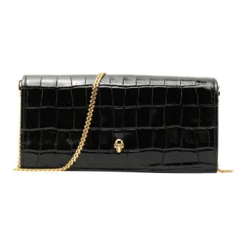 Alexander McQueen Leather Clutches Crossbody Bags Shoulder Bags Women's Black