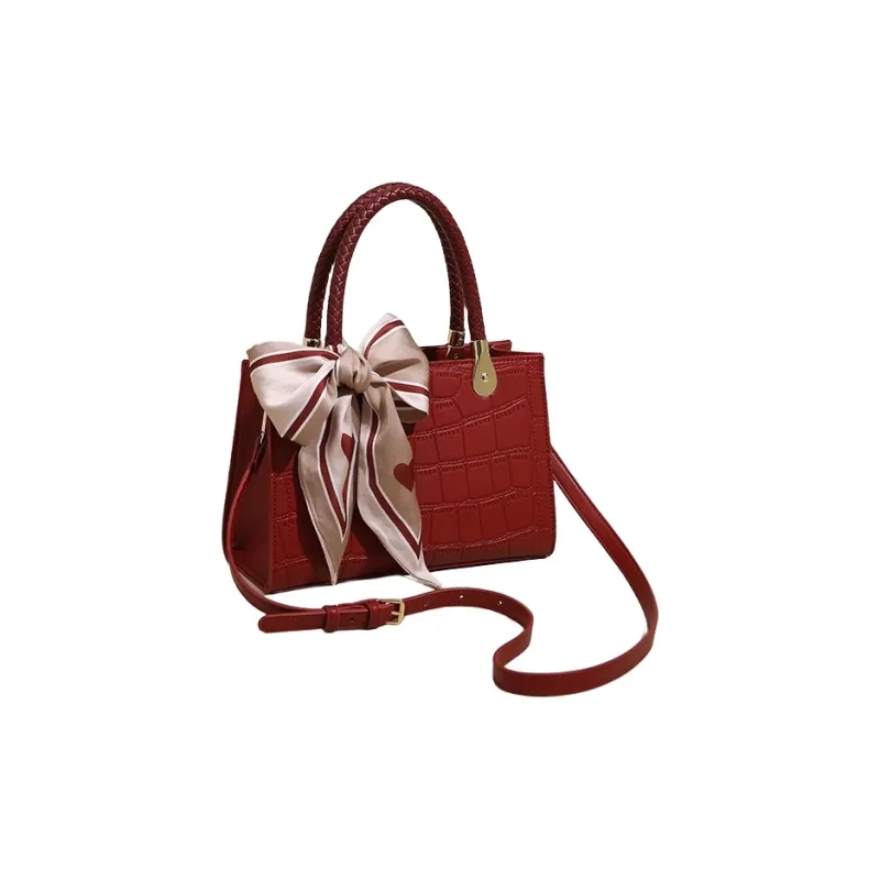 PESASRIE Microfiber Synthetic Leather Shoulder Bags Handbags Regular Women's Red/Black/Blue-4