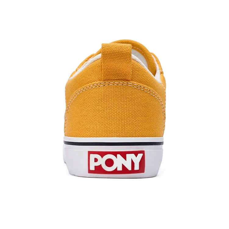 PONY SKATE Slip Resistant Cushioning Low Top Skateboard Shoes Unisex Yellow White-3