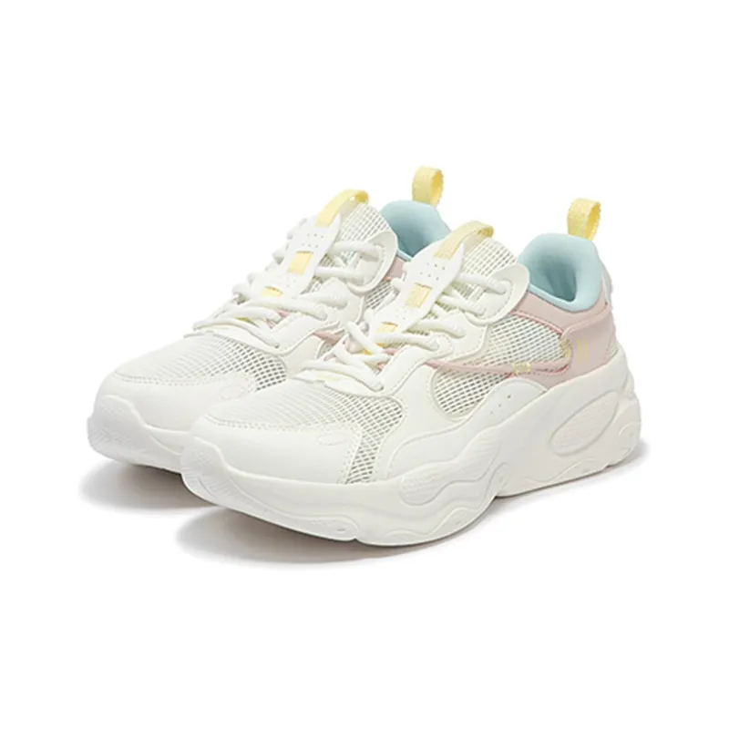 361° Anti Slip And Wear Resistant Breathable Low Top Running Shoes Women's White Pink-2