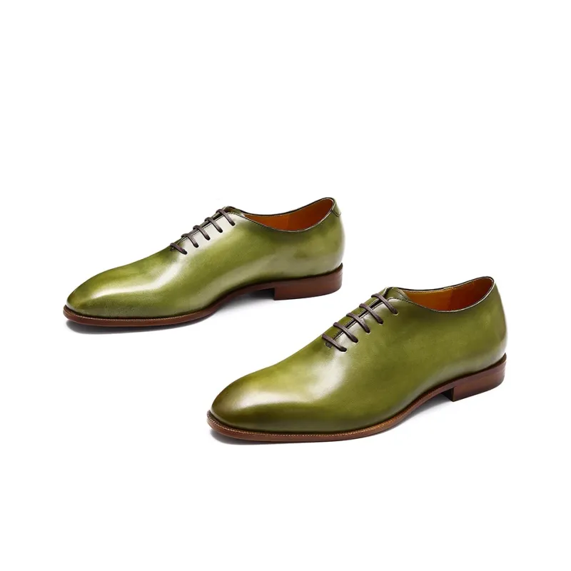 ASTON M.JAZZ Dress Shoes Men Low Top Earth Yellow/Light Green-10