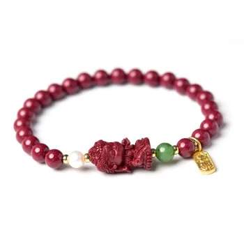Tokai Family Reconstructed Cinnabar Jade Bracelets Unisex