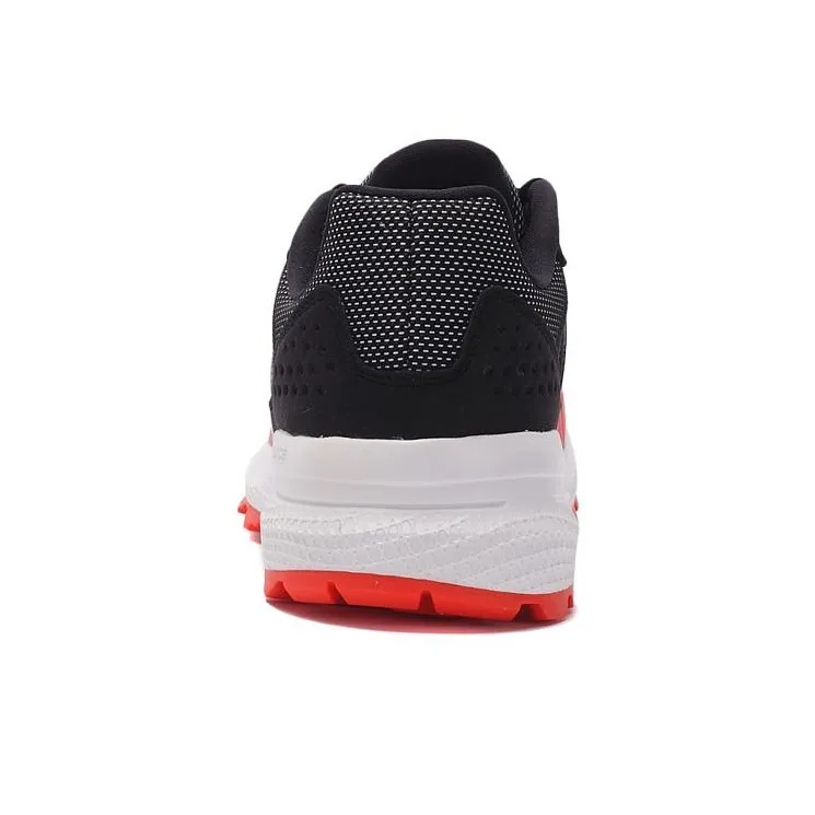 Adidas Cushioning Wear Resistant Low Top Running Shoes Men's Black White Red-4