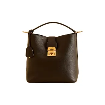 MARK CROSS Grained Calfskin Bucket Bag Handbag Shoulder Bag Crossbody Bag Large Size Women's Black