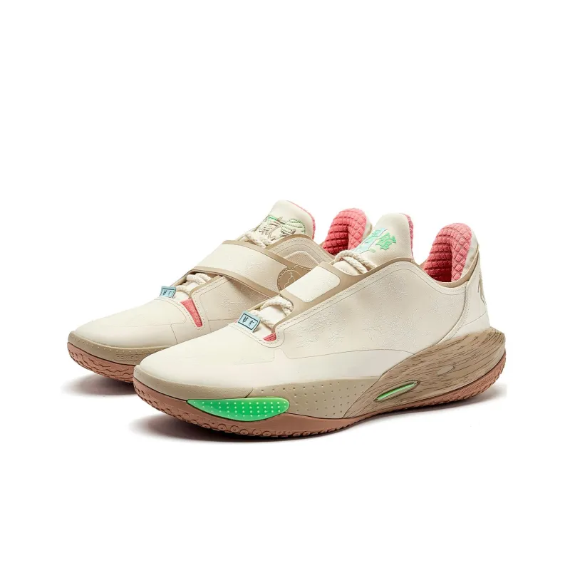 QIAODAN Sharp Edge RISE1.5 Spirit Cushioning Anti Slip And Wear Resistant Low Top Basketball Shoes Men's Khaki-2
