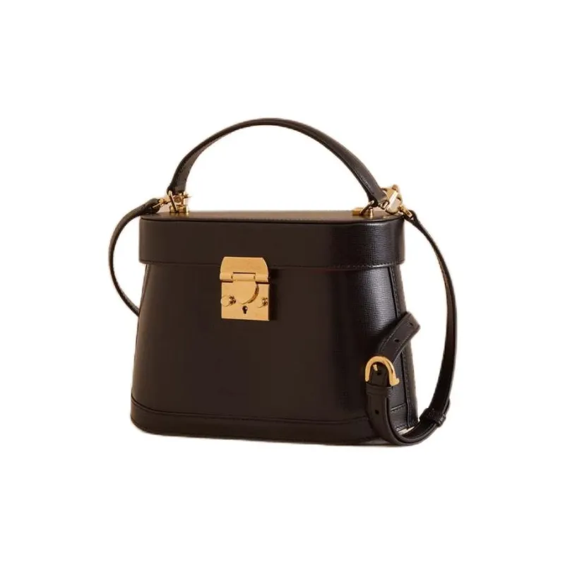 MARK CROSS Cross-Grain Calfskin Shoulder Bag Crossbody Bag Handbag Women's Black-1